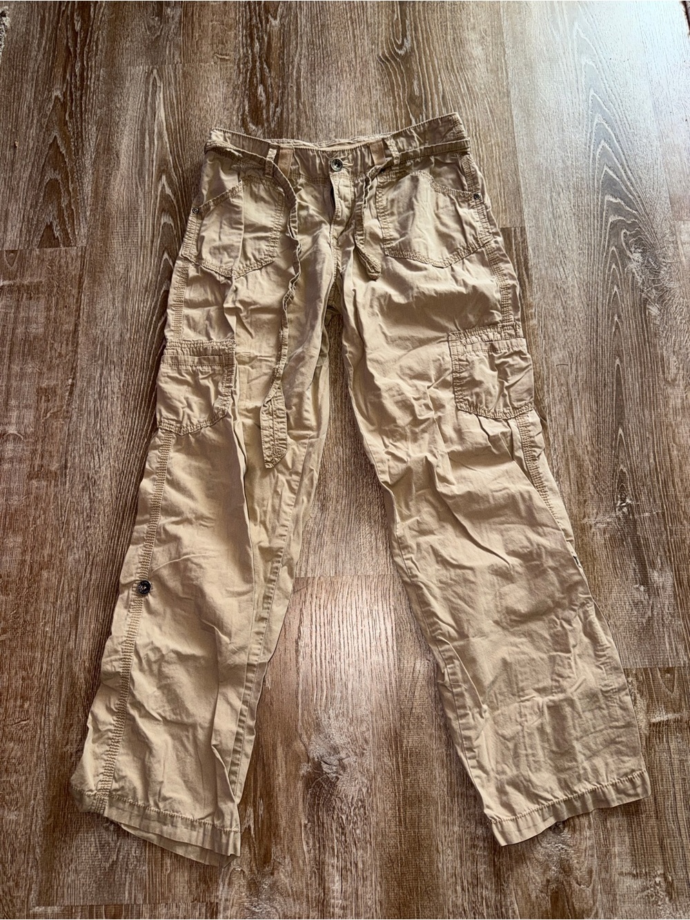 Vintage Y2K Beige Cargo Pants - Casual Utility Style